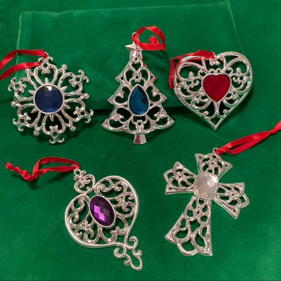 Collectible Lenox Bejeweled Snowflake Silver plated Ornament - Picture 7 of 7